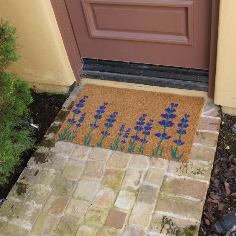 Rubber-Cal Purple English Lavender Flower Doormat, 18" x 30" - Image 3